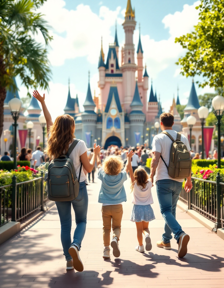 Família feliz na Disney